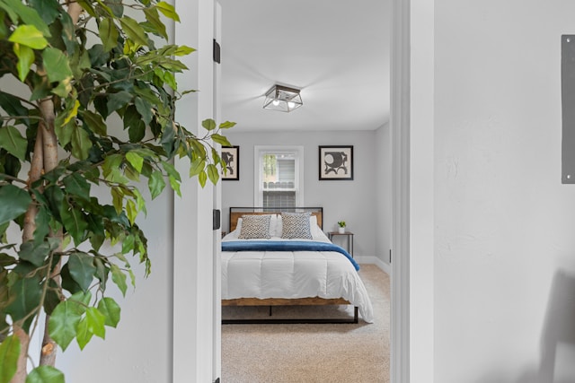 Guest-ready AirBnB rental bedroom with freshly made bed, white linens, and clean carpet after Mik Oy turnover cleaning in Helsinki, Finland